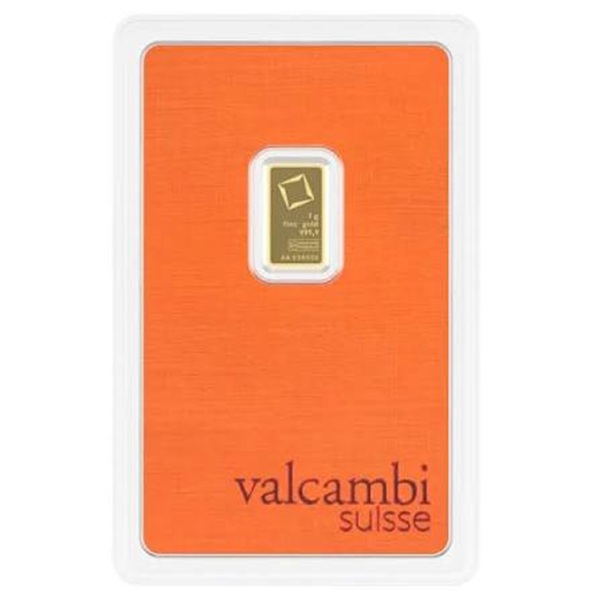 Valcambi Suisse 1g 999.9 Fine Gold Bar