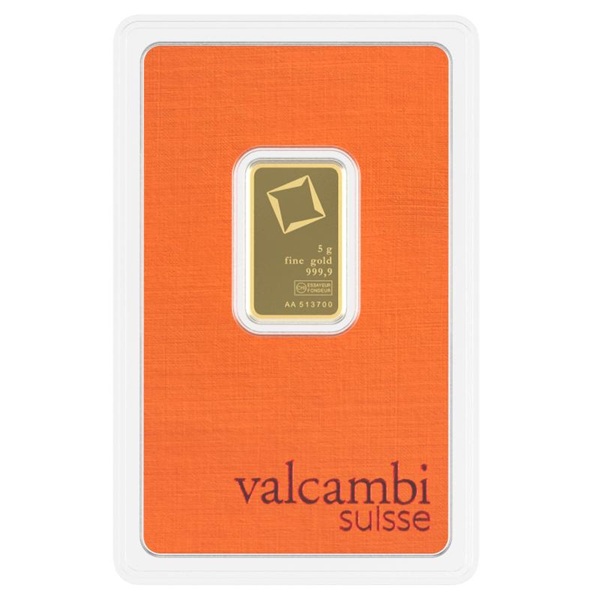Valcambi Suisse 5g 999.9 Fine Gold Bar